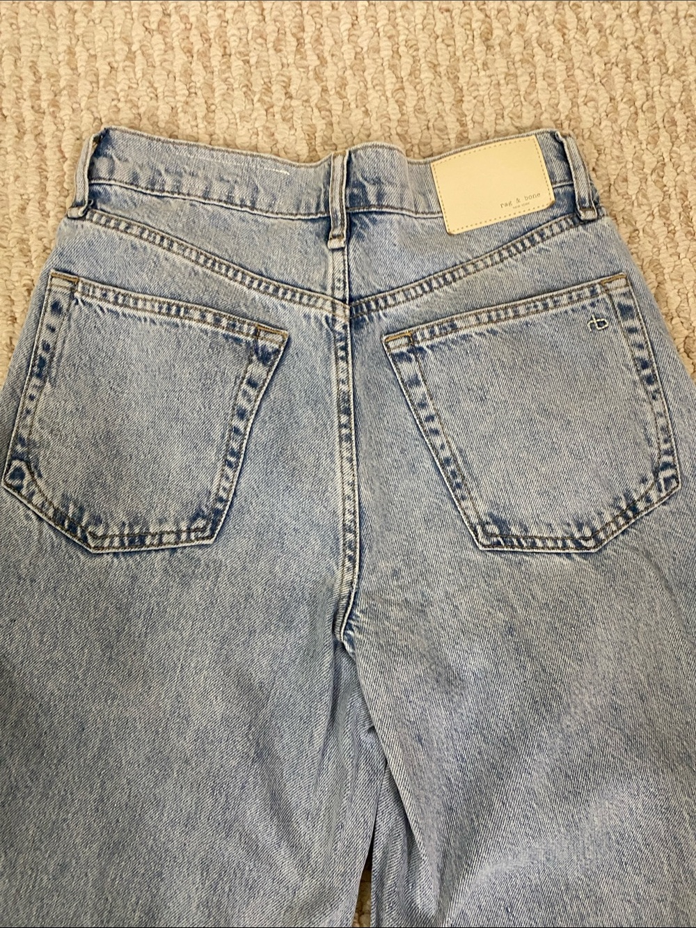 rag & bone Light Blue Wide-Leg Jeans with Frayed Hem - Picture 5 of 5